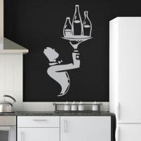 Sticker decorativ Ospatar cu sticla de vin - Sticker pentru restaurant sau cafenea