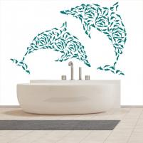 Sticker decorativ Set delfini - Sticker pentru baie sau decor de camera