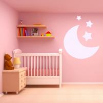 Sticker decorativ Luna si stele - Sticker pentru camera copii sau dormitor