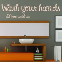 Sticker decorativ Wash Your Hands - Sticker pentru baie sau camera de copii